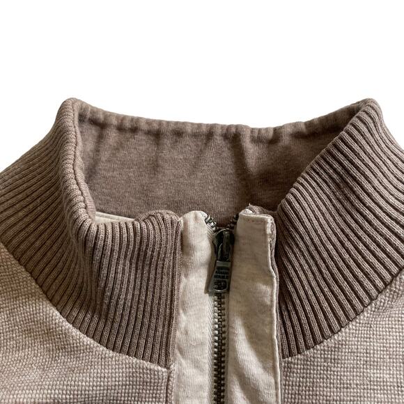 BANANA REPUBLIC Mens 100% Cotton Quarter Zip Knit Sweater Beige Size XL Pullover - Picture 6 of 11